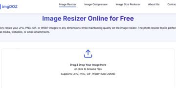 Online image resizer tool available for free at imgdoz.com, perfect for quick and easy image adjustments.