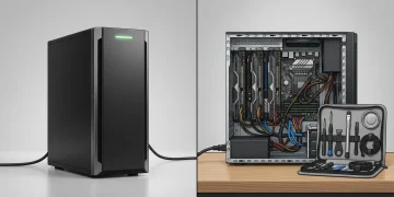 Turnkey private AI server next to a self-built GPU server representing the buy-vs-build choice