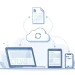 One document syncing across a laptop, tablet, and phone through the cloud