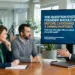 Two founders sit attentively at a conference table, listening to a potential recruitment consultant speaking gesturally. In the background, a large digital display screen shows the text: "THE QUESTION EVERY FOUNDER SHOULD ASK BEFORE CHOOSING A HIRING PARTNER."